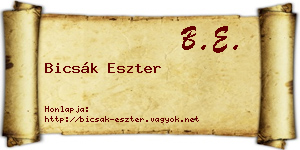 Bicsák Eszter névjegykártya